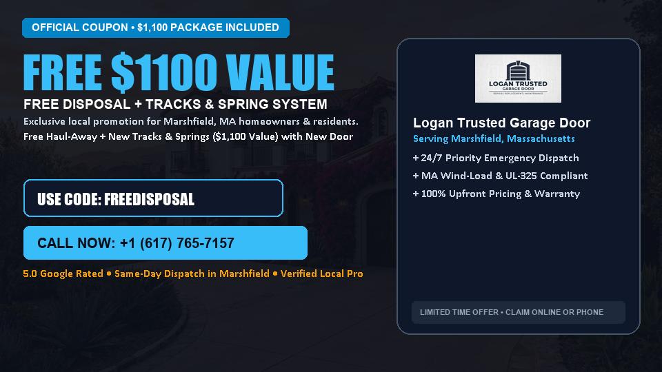 FREE Old Door Haul-Away & Heavy-Duty Tracks in Marshfield, MA - Logan Trusted Garage Door
