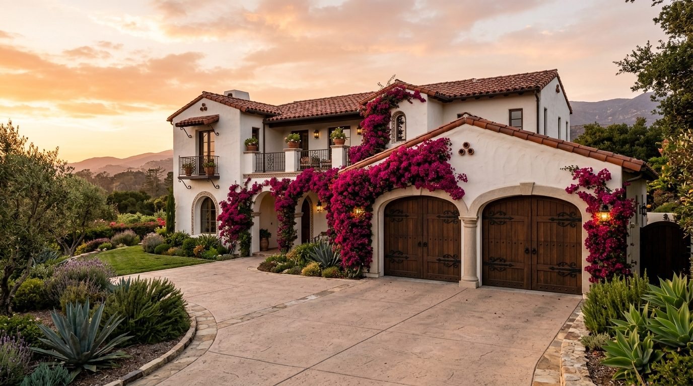 Logan Trusted Garage Door Exterior Closed Garage Door at Twilight